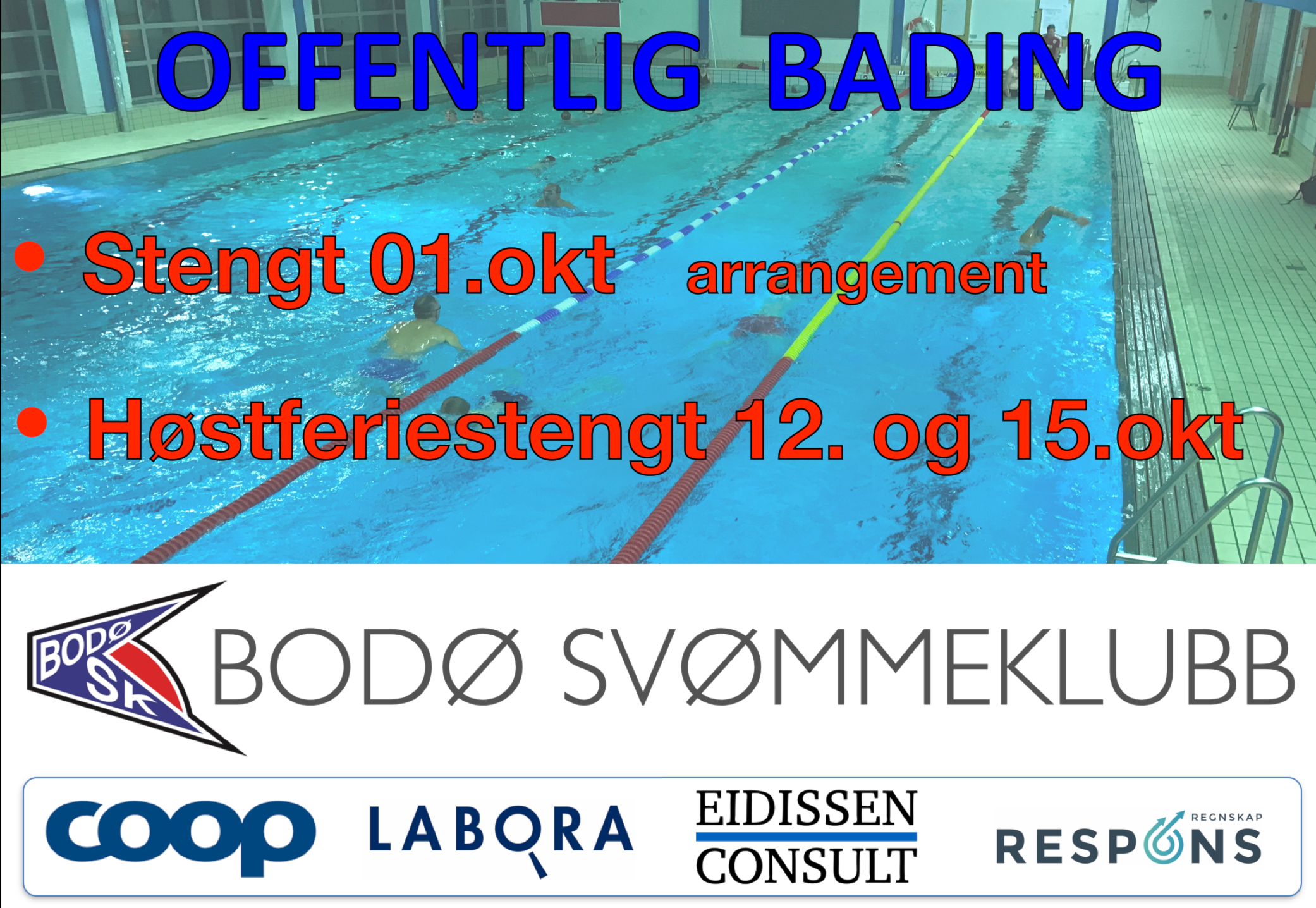 Offentlig bading stenger 3 ganger i oktober